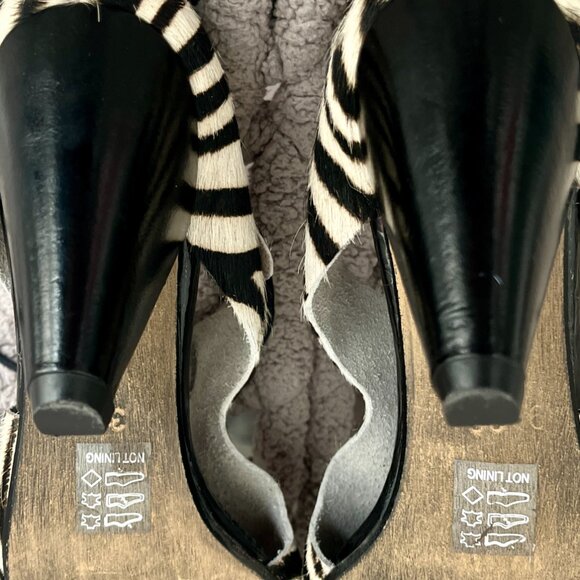 Chanii B Coco Zebra Black & White Heel Sandals Size 7.5 - Picture 16 of 16